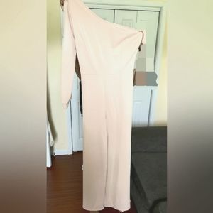 One Shoulder, Long Sleeve Jumpsuit